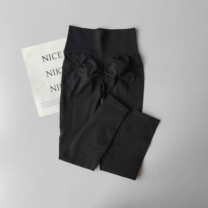 High Waist Belly-tightening Peach Buttocks Fitness Pants Unrestrained Cycling Pilates Skin-friendly High-elastic Yoga Leggings.