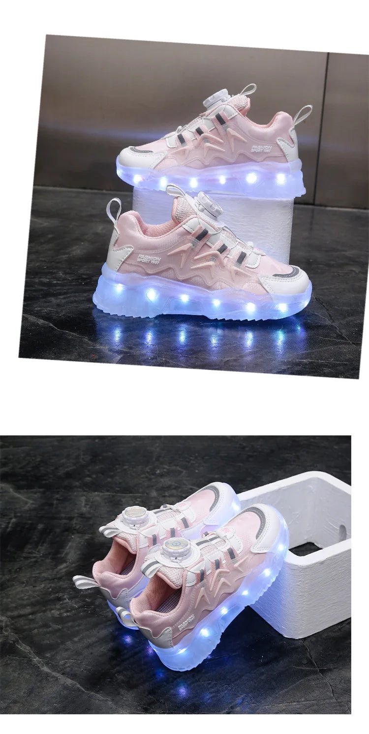 Children Fashion Kids Led Shoes for Girls Usb Charging Sneakers Outdoor Sport Footwear Boys Luminous Shoes 2023 Glowing Sneakers