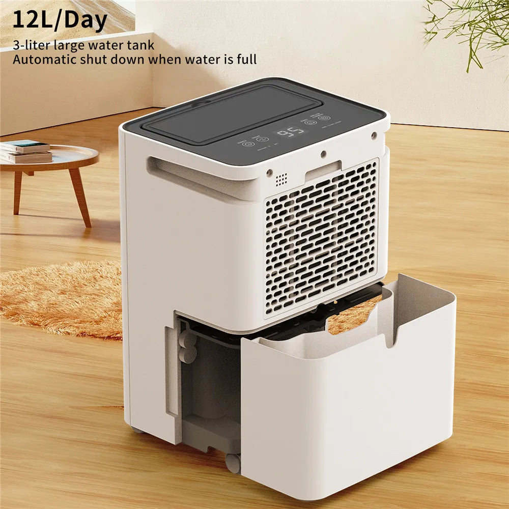 3.2L Household Dehumidifier Moisture Absorbent Desktop Air Dryer Drying Machine Electric Absorber Bedroom Kitchen LED Display.