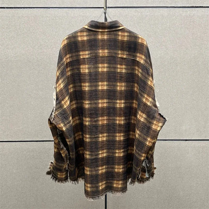 Women's shirt New ink printed lapel long sleeved top for autumn 2025 pure cotton Women's blouse Double sided wearable thin coat.