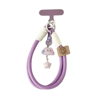 Kawaii Cloud Star Lanyard Short Wrist Strap Cute Phone Accessory for Mobile Camera.