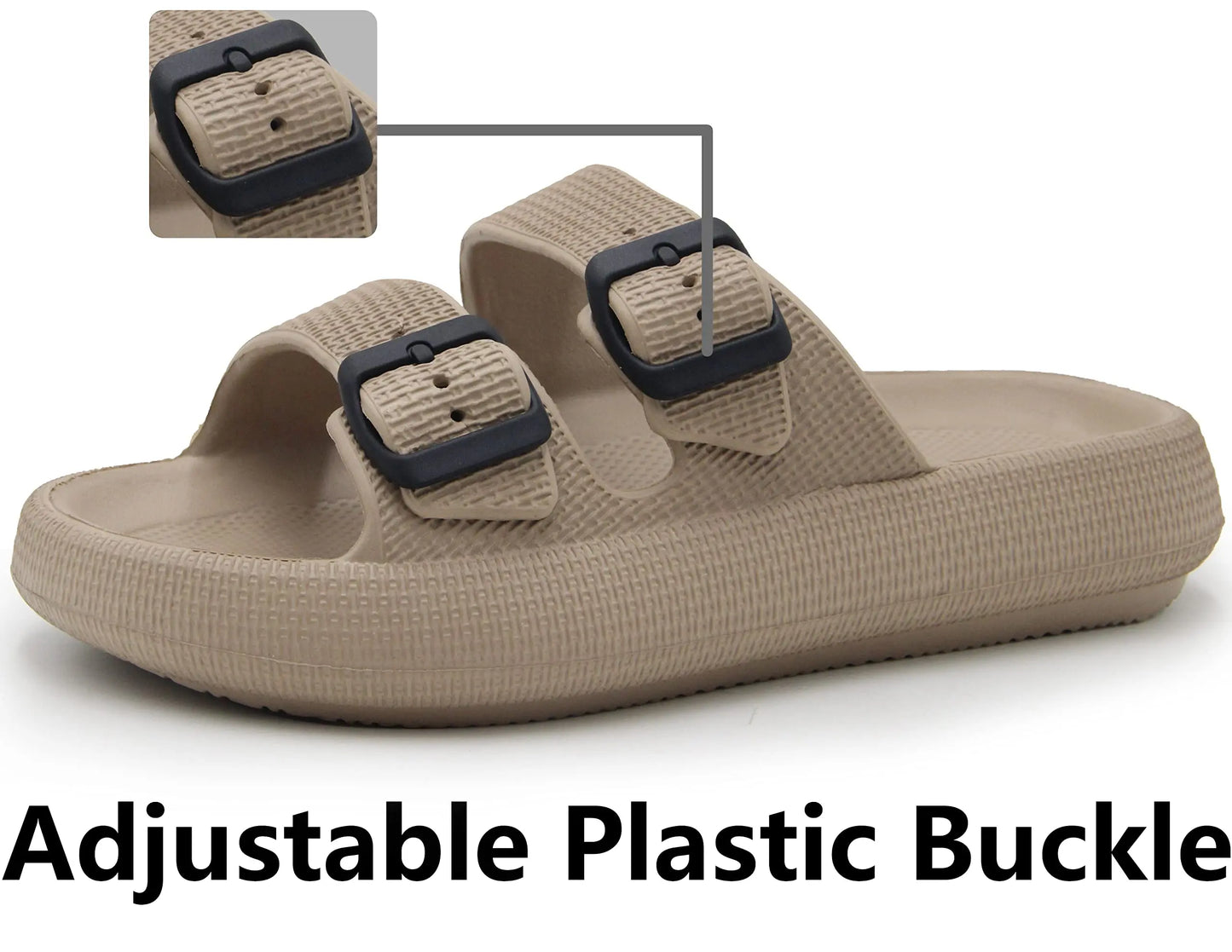 Asgard Summer Platform Sandals For Women Fashion Soft Cloud Beach Slippers With Double Buckle 2025 New Comfort EVA Flat Slides.