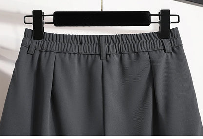 Women's A-Line High Waisted Wide Leg Short Pants Plus Size Casual Suit Shorts Summer 2025 Oversized Loose Five Quarter Pants