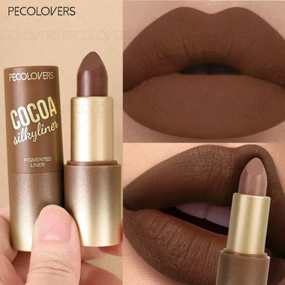 1pcs Multi-color Lipstick, Brown Lip Gloss, Waterproof and Long-lasting, Full and Charming Lips, Lip Cosmetics.