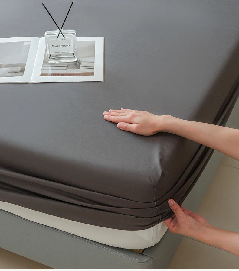 Waterproof Fitted Bed Sheet With 360 Elastic Band Mattress protector Cover Bedspreads for Single Double King Queen Size Bedsheet.