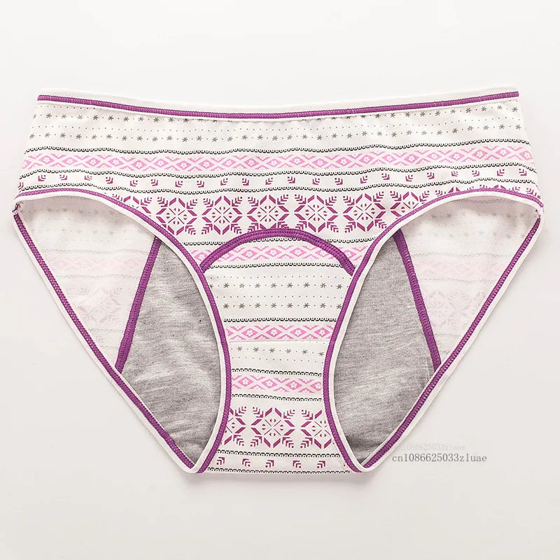 Menstrual Panties Leakproof Ladies Menstrual Pants Women's Cotton Briefs Teenager Student Mid Waist Panties for Menstruation