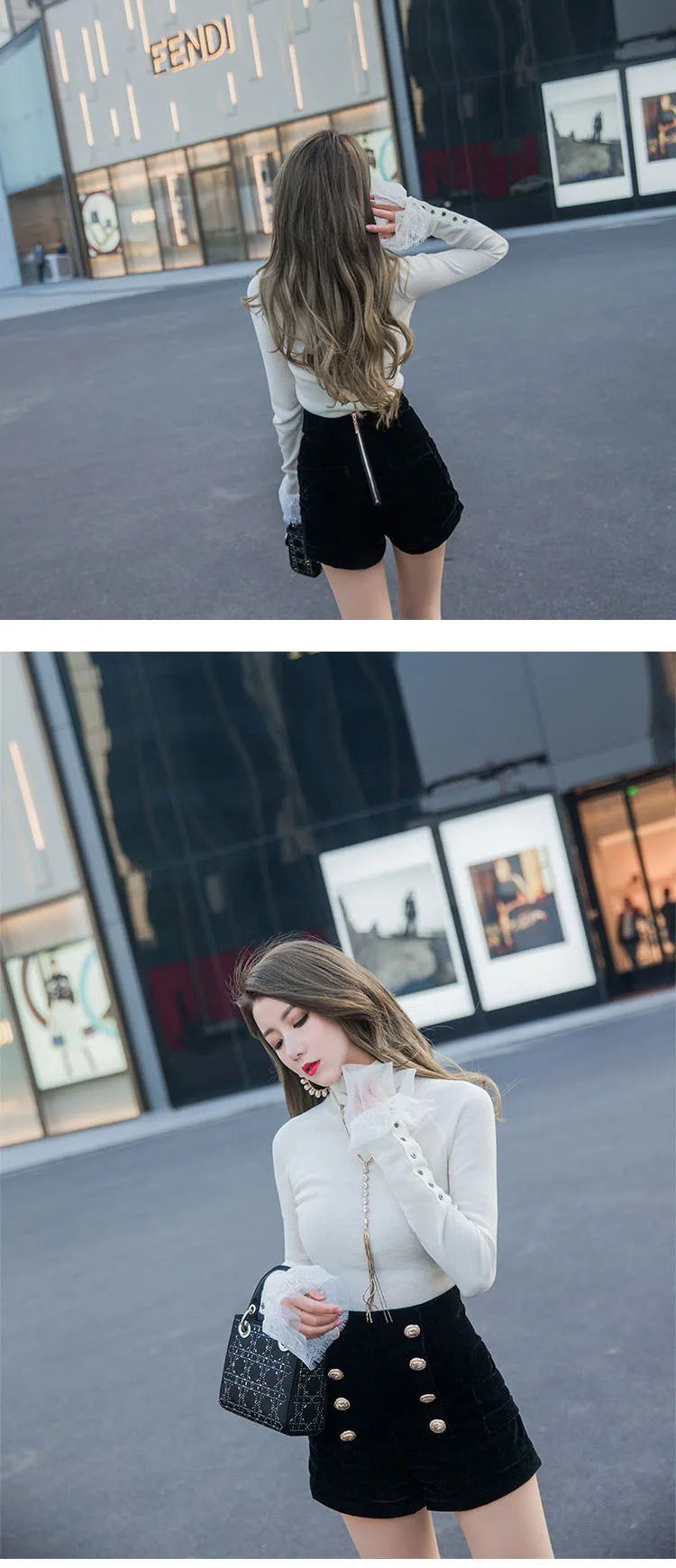 Autumn Winter High Waist Velvet Wide Leg Shorts Women Chic Double Breasted Short Pants Fashion Sexy Bottoms Casual Ropa Mujer.