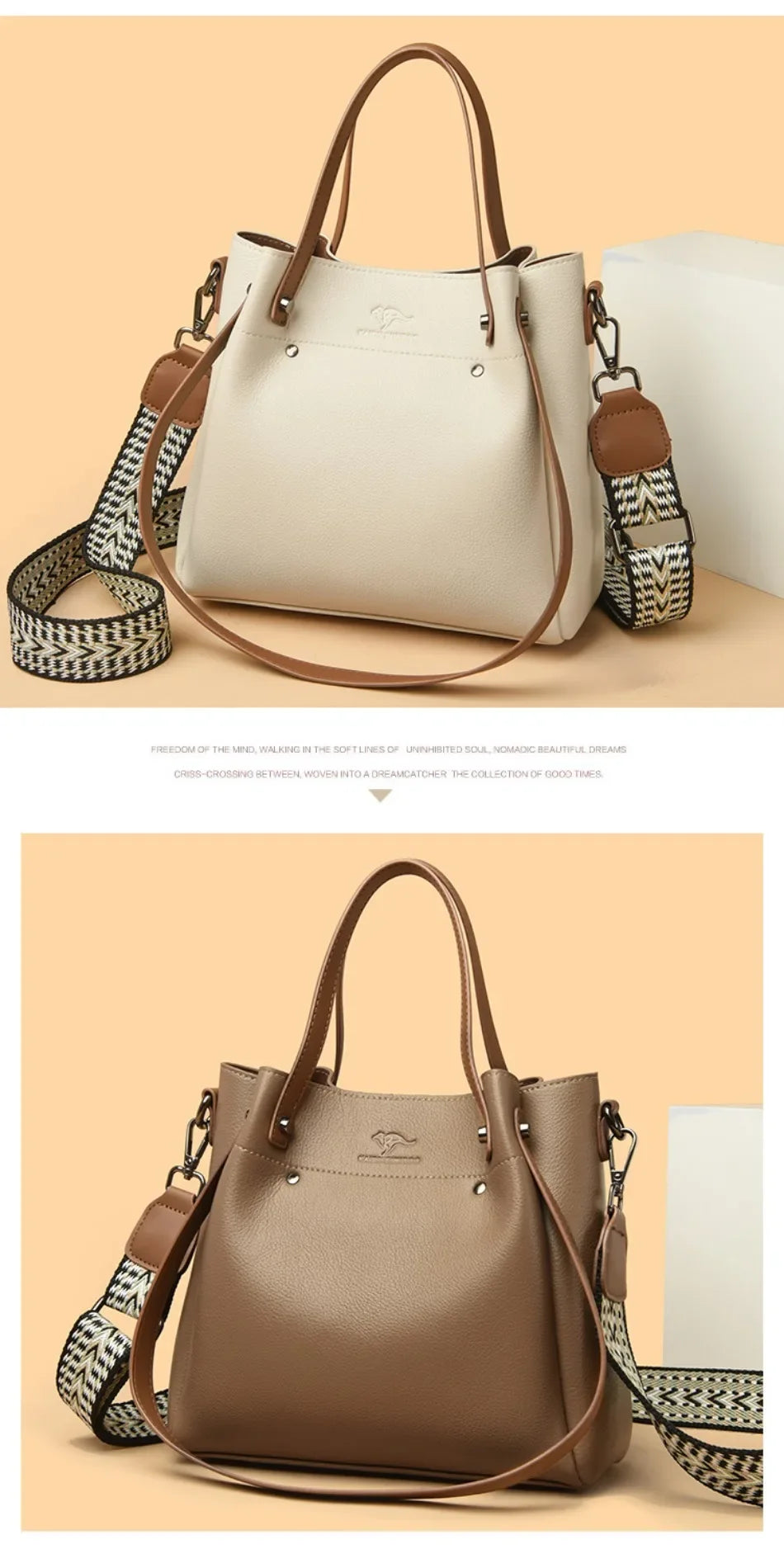 Genuine High Quality Leather Shoulder Crossbody Bags for Women Luxury Handbags Women Bag Large Capacity Soft Tote Messenger Bag.