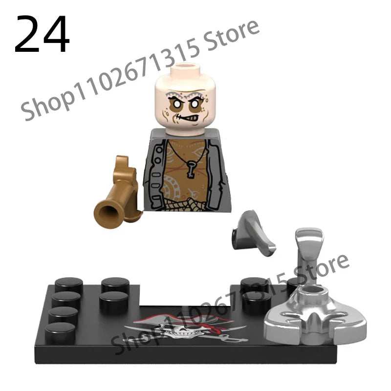 Movies Pirates Of The Caribbean Jack Sparrow Classic Movie Figures Head accessories Building Blocks Toys For Children