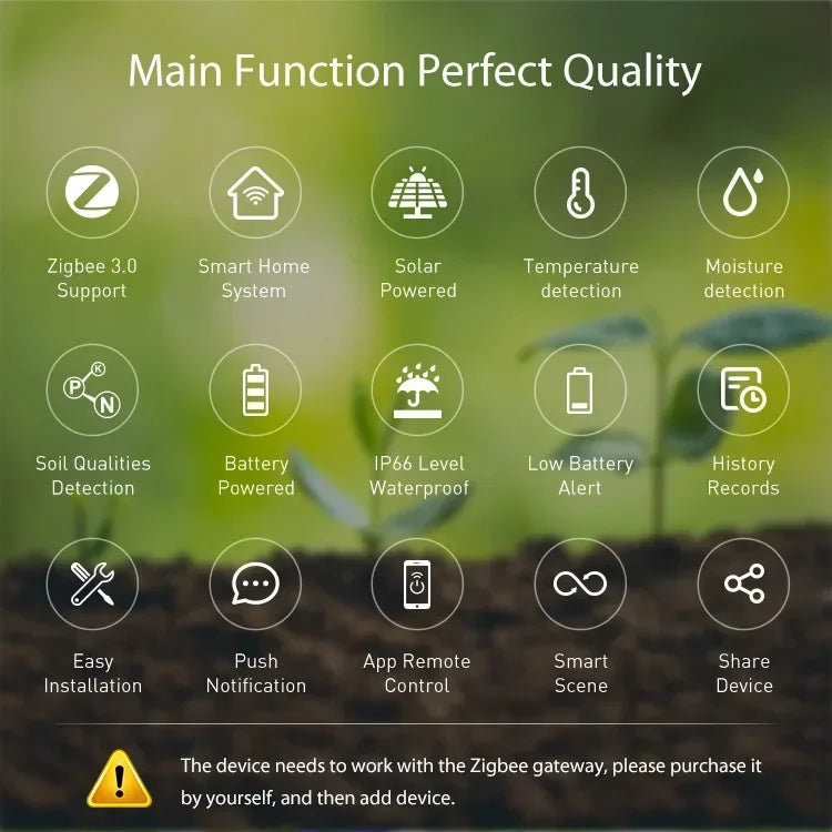 Tuya Smart ZigBee Solar Boden Sensor Temperatur und Feuchtigkeit Meter Thermo Hygrometer Home Garten Automatisierung Bewässerung Detektor.