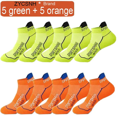 5/10Pairs High Quality Men Ankle Socks Breathable Sports Socks Mesh Casual Athletic Summer Thin Cut Short Sokken Size 38-44