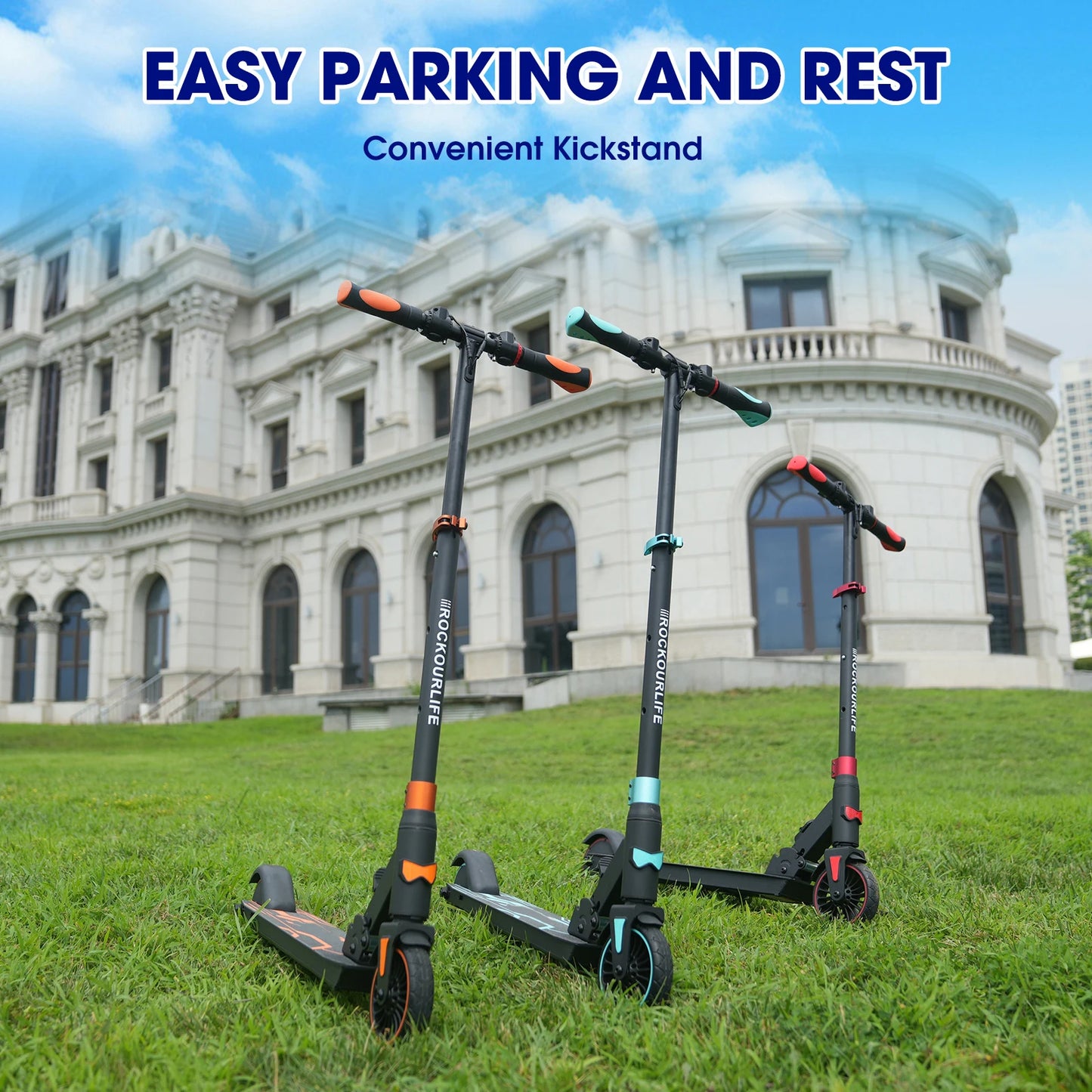 RCB Electric Scooter for Kids Ages 6-8-12, R15 Kids Electric Scooter, 20 KM/H Top Speed, 16KM Range, 3 Heights Adjustable, Gifts.