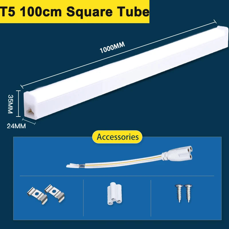 T5 Led Tube Light Bar 180-265V Kitchen Under Cabinet Lamp Connected Closet Lamp Indoor Lighting Fixture For Living Room Bedroom