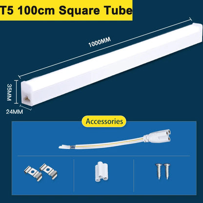 T5 Led Tube Light Bar 180-265V Kitchen Under Cabinet Lamp Connected Closet Lamp Indoor Lighting Fixture For Living Room Bedroom