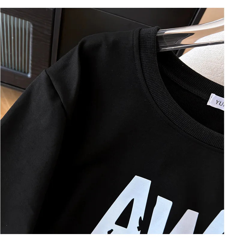 170kg plus size Damen büste Frühling Herbst Winter lose O-Neck Sweatshirt Langarm lässig Top 6xl 7xl 8xl 9xl 10xl 11xl.