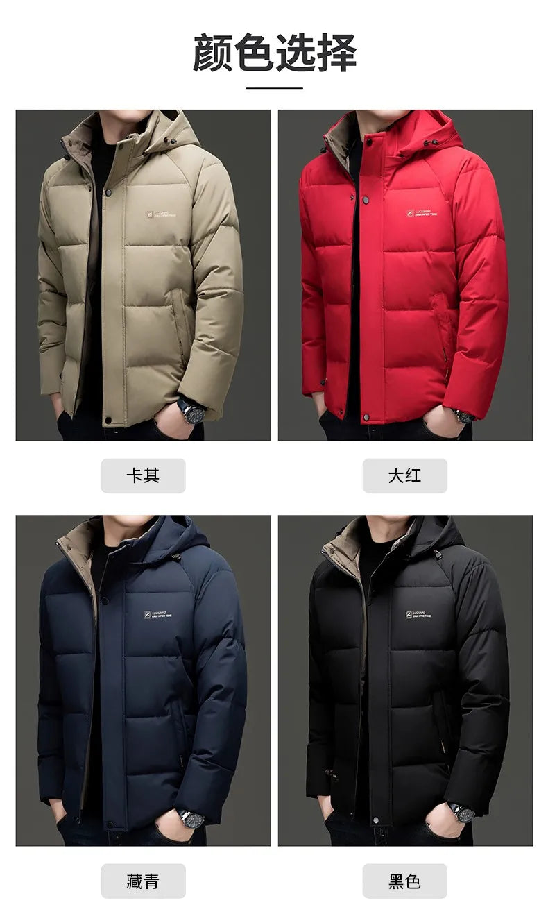 Top Grade Designer New Brand Men Parka Jacket Thick Casual Fashion Hooded Cropped Windbreaker Quilted Bubble Coats  Mens Clothes.