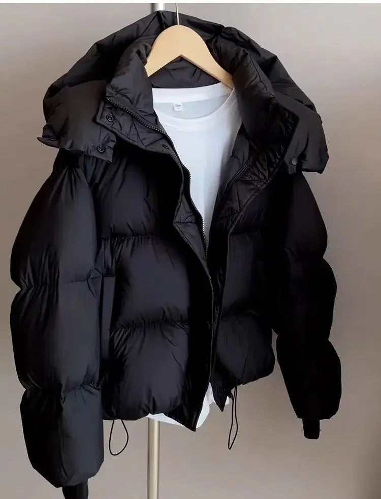 2023 neue Winter Puffer Jacke Frauen Mode Mit Kapuze Unten Baumwolle Mantel Weibliche Lose Beiläufige Warme Parkas Oberbekleidung.