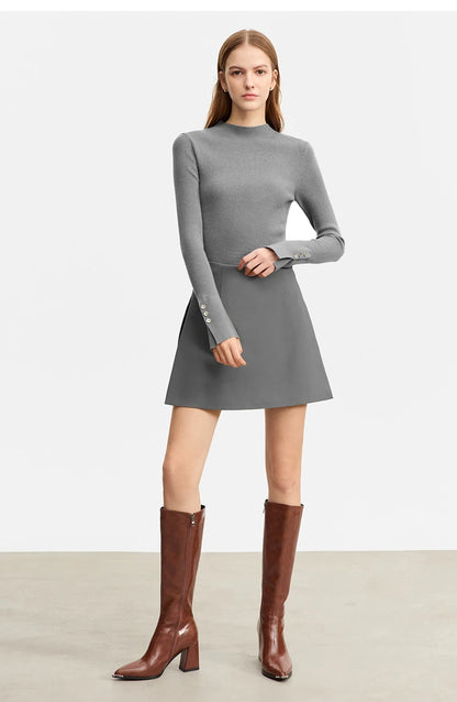 AMII Minimalism Casual Shorts Skirts Women High Rase 2024 Autumn New Fashion Commuter Lady Straight Blazer A-Line Skirt 12343035