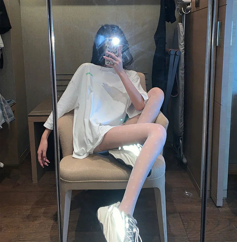 Black Polka Dot Butterfly Knot Tights Ultra Thin Women's Stockings Prevent Snagging Sexy Silk Pantyhose Spring Summer