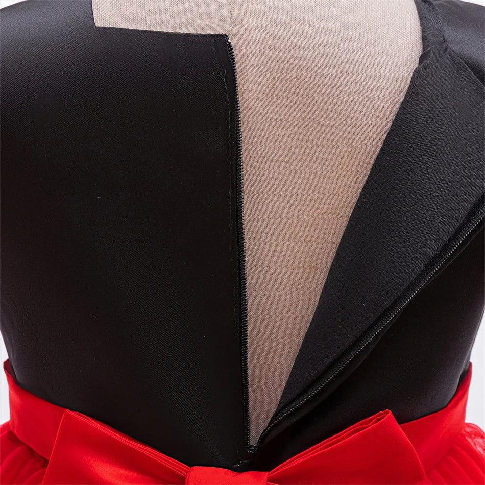 Alice Red Queen Cosplay Prinzessin Kleid Mädchen Deluxe Performance Kleidung Kind Karneval Halloween Party Charm Kostüm Geburtstagsgeschenk.