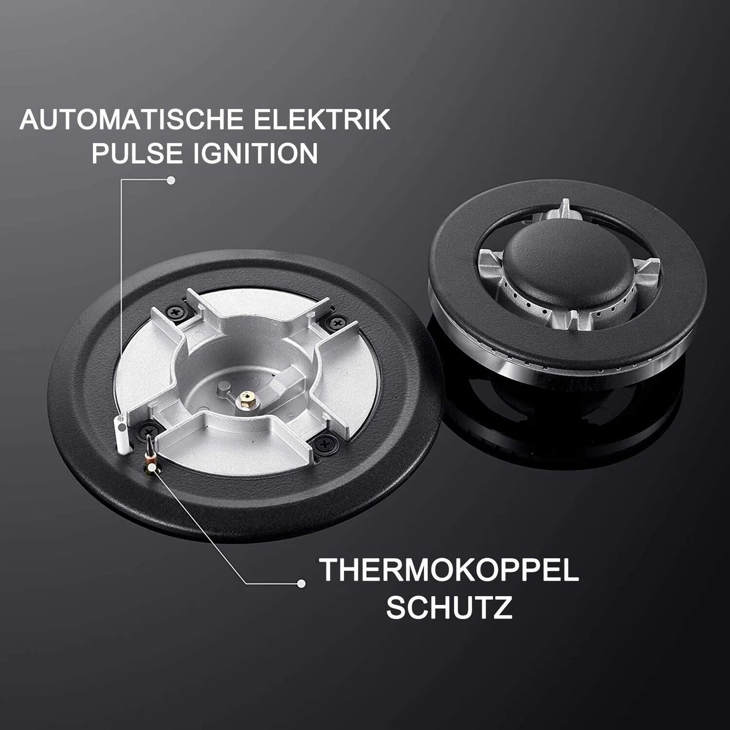 TopStrong 4-burner glass ceramic built-in stove natural gas Propanga gas hob EUGCT-B04.