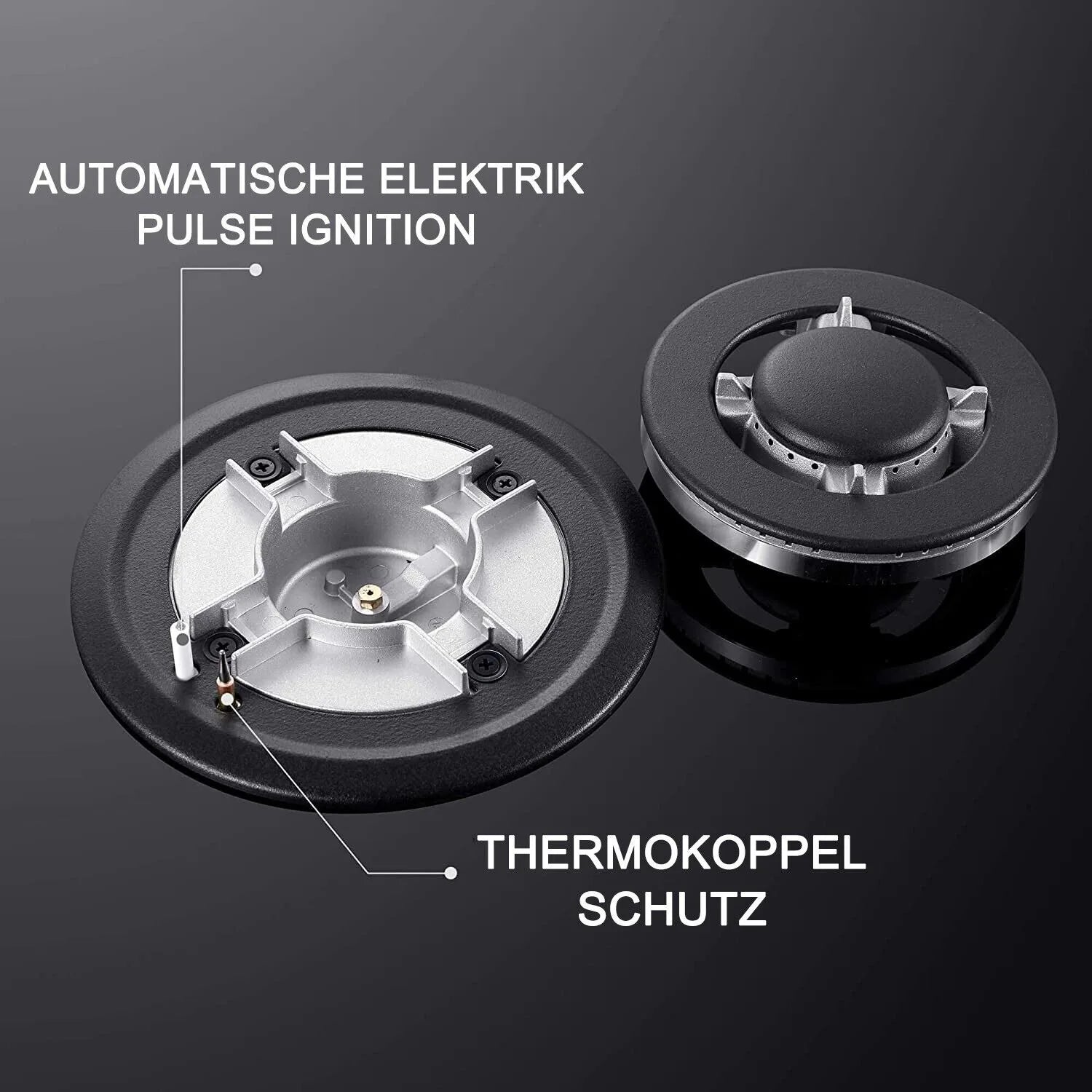 TopStrong 4-burner glass ceramic built-in stove natural gas Propanga gas hob EUGCT-B04.