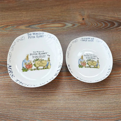 Bone china rabbit series dinner plate ceramic soup plate vegetable plate.