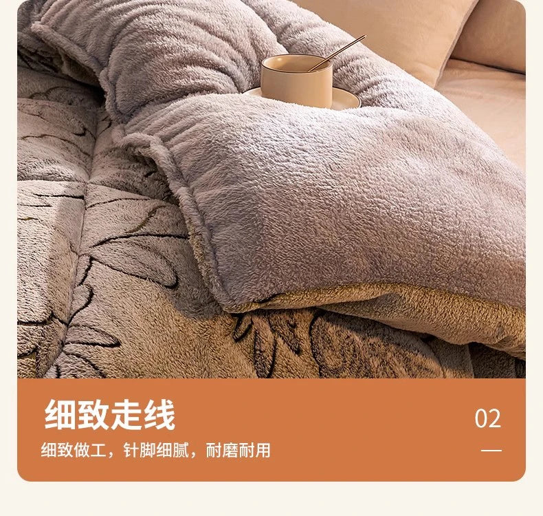 Lamb fleece  - et winter super warm quilt autumn spring bedding milk fleece comforter 5kg thickened dormitory single double.