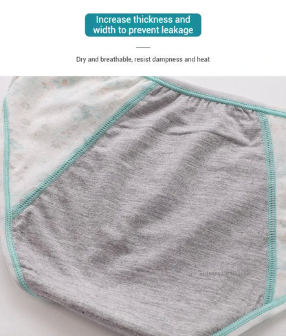 Menstrual Panties Leakproof Ladies Menstrual Pants Women's Cotton Briefs Teenager Student Mid Waist Panties for Menstruation.