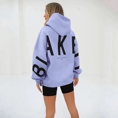 American Retro Letter Print Oversized Sweatshirt Women Harajuku Y2K Trendy Streetwear Top Chic Colorful Versatile Casual Hoodie.