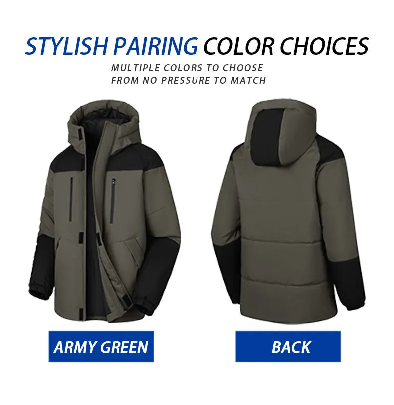 Winter Thickened Jacket Men Running Hooded Coat Sport Outdoor Leisure Medium-length Warm Clothing Autumn Winter Clothing Male.