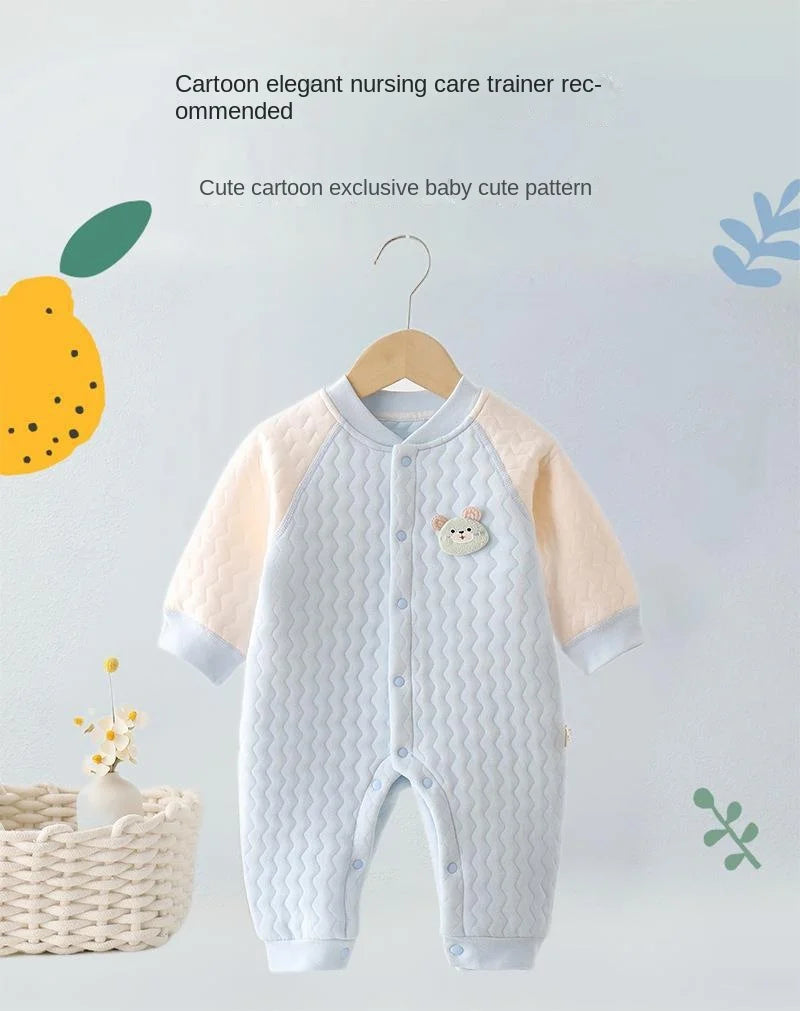 Baby-Body ohne Knochen, warmer Strampler für Neugeborene, Jungen und Mädchen, Cartoon-Body mit langen Ärmeln, Kletteranzug.