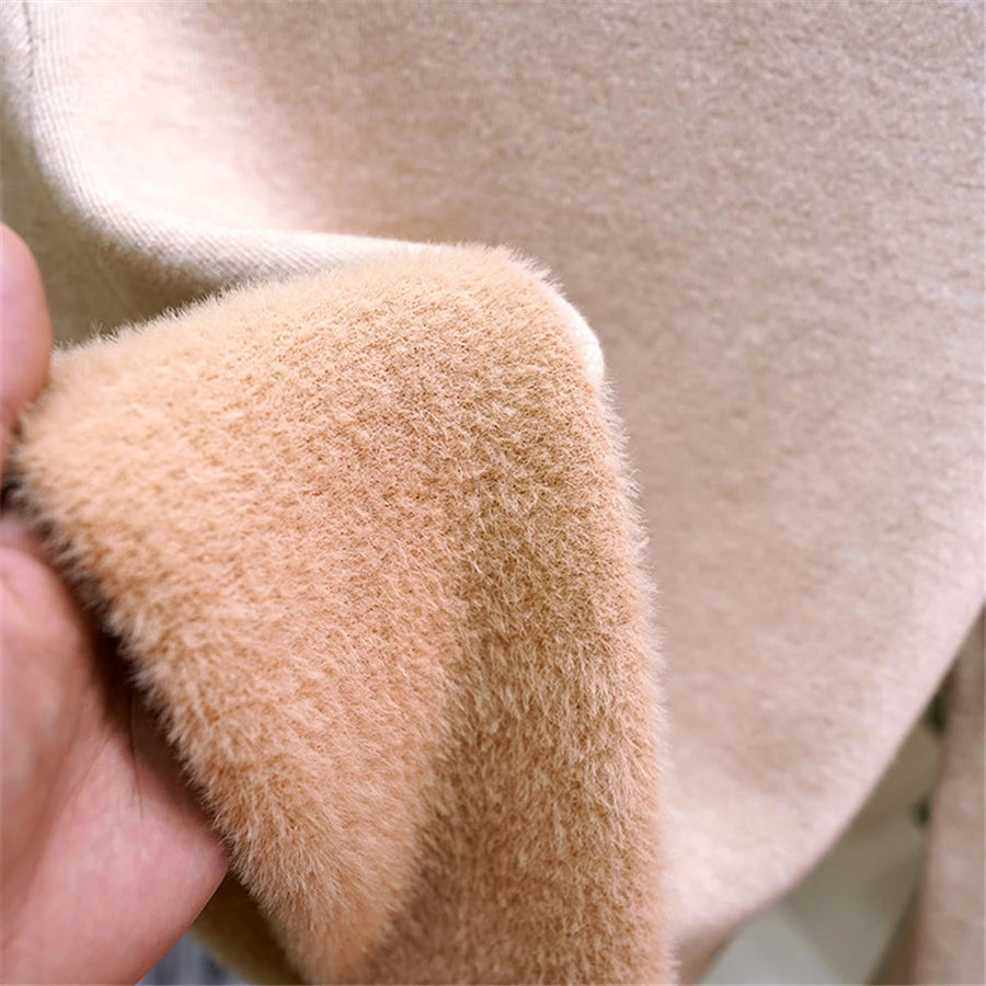 Pullover Für Frauen Winter Verdicken Rollkragen Schlank Stricken Pullover Neue Warme Plüsch Samt Gefüttert Strickwaren Jumper Tops Casual Poleras.
