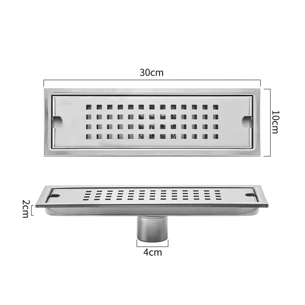 Mit Siebabdeckung, Duschbodenablauf, rechteckige Form, Edelstahl, Badezimmer-Waschbecken-Sieb, abnehmbar, geruchshemmend