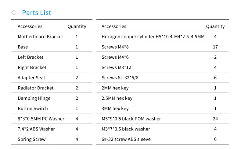Barrowch ITX Open Frame Aluminum Alloy Water-cooling Computer Case DIY Adjustable Angle PFT-01.