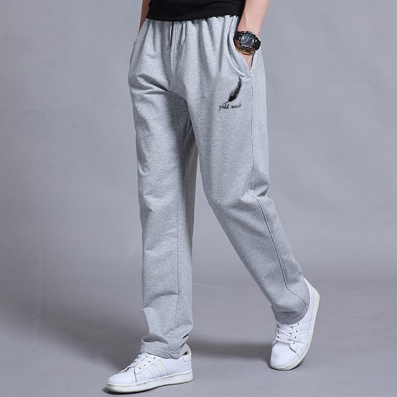 Autumn Winter Fashion Harajuku All Match Trousers Men Loose Straight Leg Sports Pants Plus Velvet Casual Men's Pants Sweatpants.