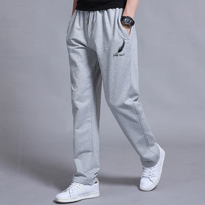 Autumn Winter Fashion Harajuku All Match Trousers Men Loose Straight Leg Sports Pants Plus Velvet Casual Men's Pants Sweatpants.