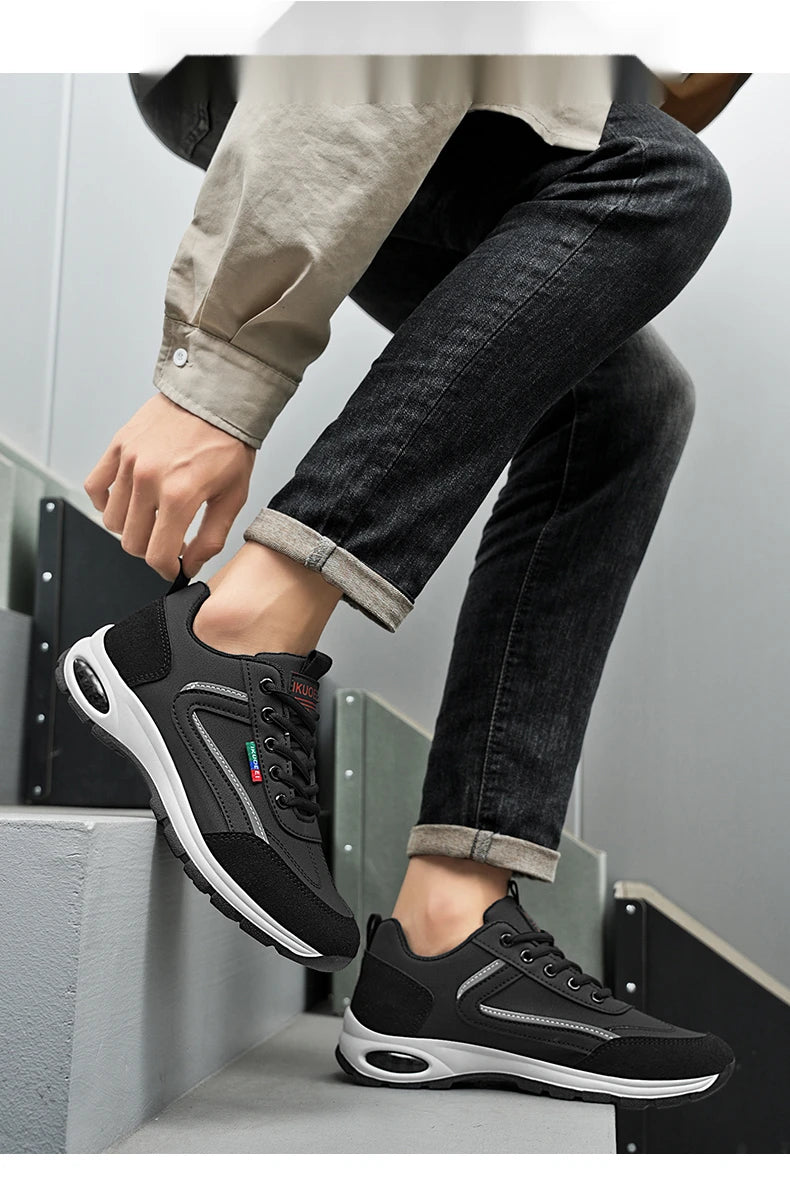 Men's Trendy Sports Shoes Lightweight Breathable Modern Non Slip Shoes Suede Detailing Outdoor Stylish Daily Wear Men Sneakers.