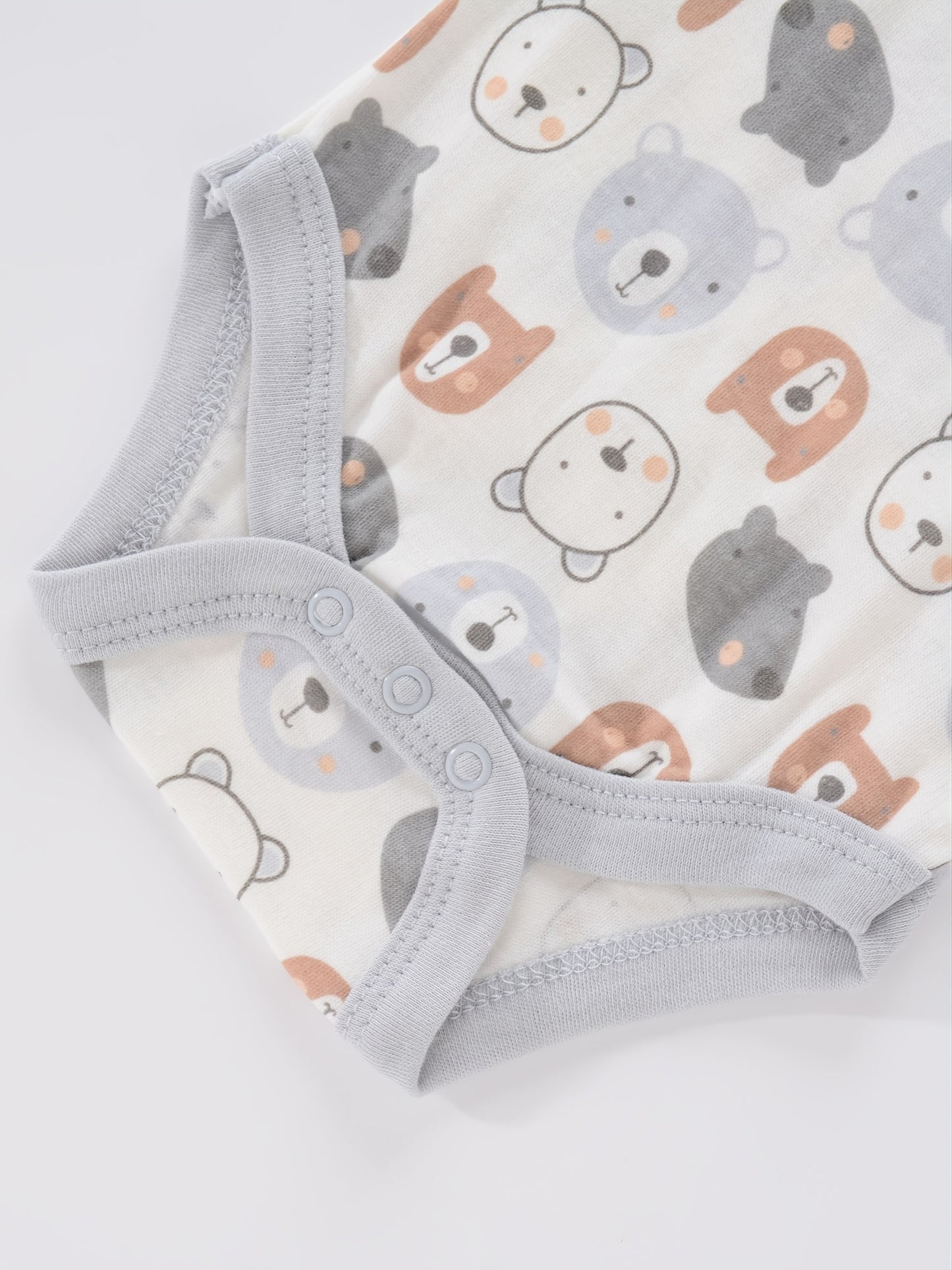 4PCS Neugeborenen Strampler Kurzarm Rundhals Cartoon Tier Blumen Drucken Body Onesies Für Baby Jungen Und Mädchen Kleidung