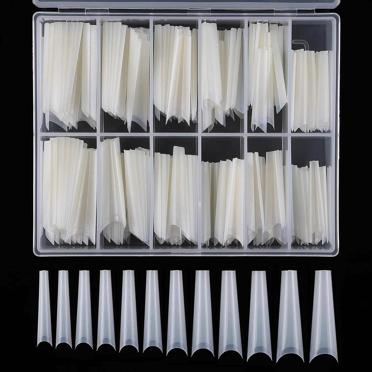 240PCS/Box False Nail Tips Square Straight Extra Long Half Cover Nails Artificial Acrylic False Nail Tips Press On Manicure Tool.
