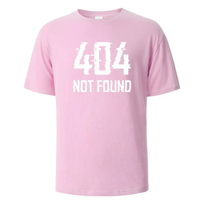 404Not Found Print T-Shirt Summer Tees For Men Women 100% Cotton O-neck Oversize Casual Short sleeved Tops.