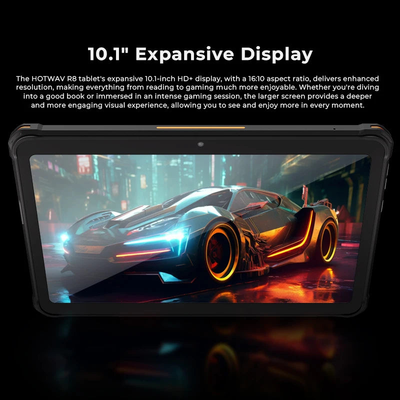 HOTWAV R8 Rugged Tablet 10.1'' HD+ Display 10800mAh Massive Battery Pad Android 14 OS Octa-core 4GB 128GB Tablet PC Global.