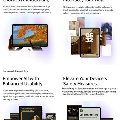 Teclast M50 Tablet 6GB RAM 128GB ROM Unisoc T606 Octa-core 10.1inch TDDI Android 14 WiFi BT5.0 6000mAh Type-C Tablet Case.