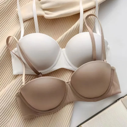 Seamless Push Up Bras For Women 1/2 Cup Underwear Padded Bra Comfort Invisible Brassiere Non-wire Fixed Cup Sexy Lingerie.