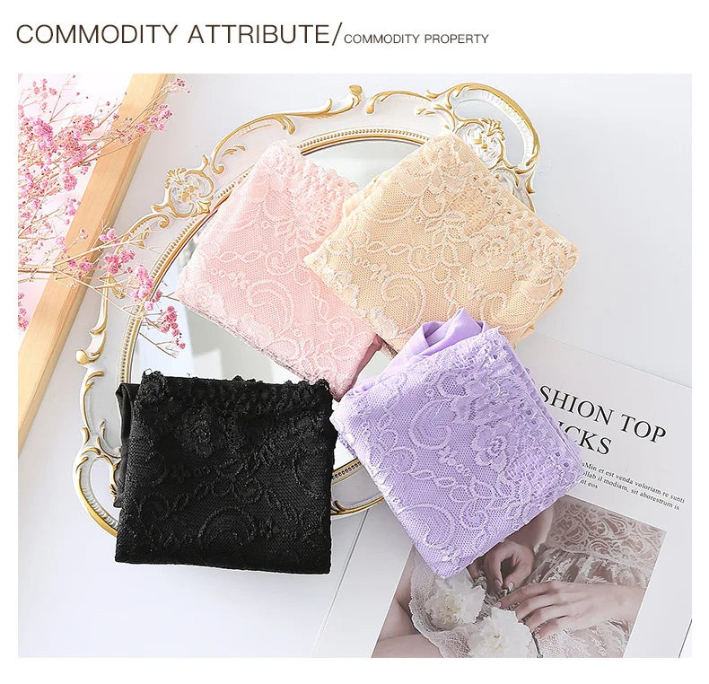 3pcs Women's Panties High Waist Underwear Large Size Fashion Girls Briefs Cow Milk Silk Breathable Lace Panty Female Lingerie.