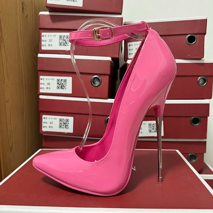 Customize 16cm Extreme Metal High Heels Stilettos Sexy Women Solid Black Red inside Pumps Party Unisex Man Shoes Crossdresser.