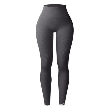 Thread Knited Leggings Women Seamless Slim Tights Gym Trainning Running High Waist Hip Liftting High Elastic Yoga Fitness Pants.