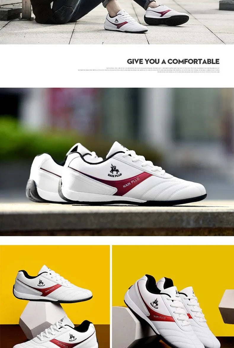 Men Shoes Flat Sports Shoes Lightweight Flat Shoes Simple Fashion Travel Shoes Walking Leather Running Shoes Sneakers.