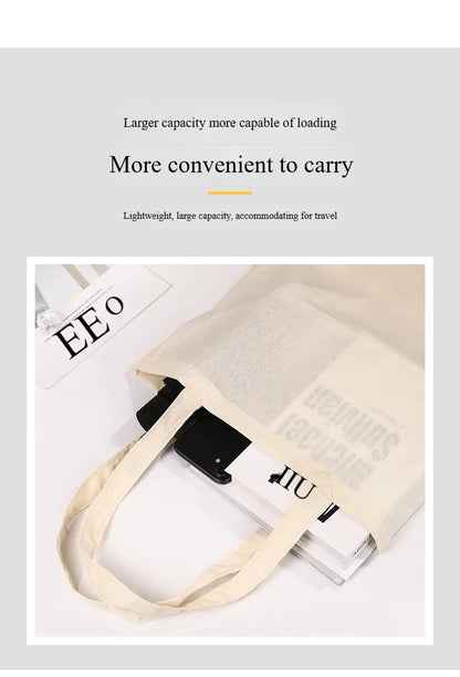 Custom Name White Canvas Tote Bag Large Capacity Foldable Supermarket Shopping Bag for Women Shopper Personalized Handbags.