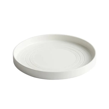 High end white ceramic steak brushed tableware, ceramic salad pasta plate dinner set plates and dishes ceramic plate sushi plate.